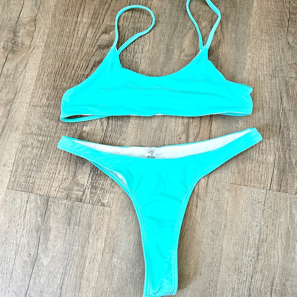 SHEIN baby blue bandage bikini Set Size M